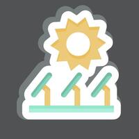 Sticker Solar Plant. related to Solar Panel symbol. simple design illustration. vector