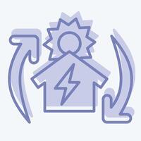 Icon Off the Grid. related to Solar Panel symbol. two tone style. simple design illustration. vector