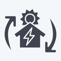 Icon Off the Grid. related to Solar Panel symbol. glyph style. simple design illustration. vector