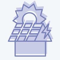 Icon Rooftop PV. related to Solar Panel symbol. two tone style. simple design illustration. vector