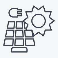 Icon Solar Power. related to Solar Panel symbol. line style. simple design illustration. vector