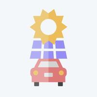 Icon Solar Vehicle. related to Solar Panel symbol. flat style. simple design illustration. vector