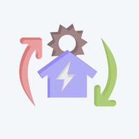 Icon Off the Grid. related to Solar Panel symbol. flat style. simple design illustration. vector