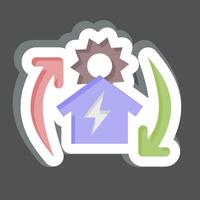 Sticker Off the Grid. related to Solar Panel symbol. simple design illustration. vector