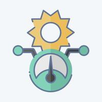 Icon Solar Power Meter. related to Solar Panel symbol. doodle style. simple design illustration. vector