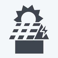 Icon Rooftop PV. related to Solar Panel symbol. glyph style. simple design illustration. vector