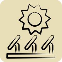 Icon Solar Plant. related to Solar Panel symbol. hand drawn style. simple design illustration. vector