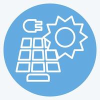 Icon Solar Power. related to Solar Panel symbol. blue eyes style. simple design illustration. vector