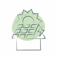 Icon Rooftop PV. related to Solar Panel symbol. Color Spot Style. simple design illustration. vector