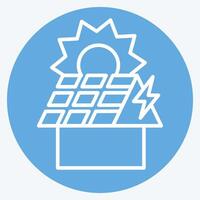 Icon Rooftop PV. related to Solar Panel symbol. blue eyes style. simple design illustration. vector