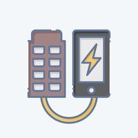 Icon Portable Solar Charger. related to Solar Panel symbol. doodle style. simple design illustration. vector