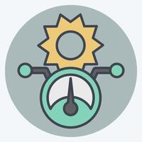 Icon Solar Power Meter. related to Solar Panel symbol. color mate style. simple design illustration. vector