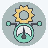 Icon Solar Power Meter. related to Solar Panel symbol. color mate style. simple design illustration. vector