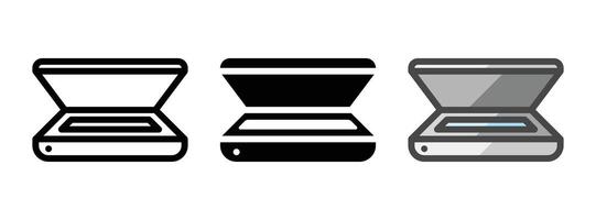 Multipurpose Scanner Vector Icon in Outline, Glyph, Filled Outline Style