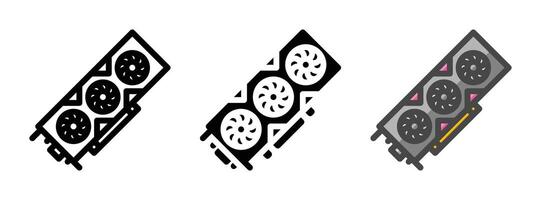 Multipurpose Triple Fan VGA Vector Icon in Outline, Glyph, Filled Outline Style
