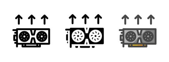 Multipurpose VGA Upgrade Vector Icon in Outline, Glyph, Filled Outline Style