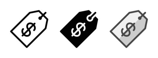 Multipurpose Price Tag Vector Icon in Outline, Glyph, Filled Outline Style