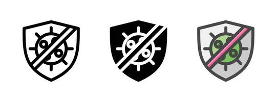 Multipurpose Antivirus Vector Icon in Outline, Glyph, Filled Outline Style