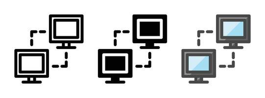 Multipurpose Network Vector Icon in Outline, Glyph, Filled Outline Style