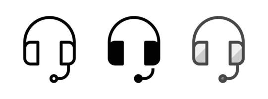 Multipurpose Headset Vector Icon in Outline, Glyph, Filled Outline Style