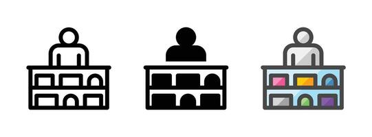 Multipurpose Seller Vector Icon in Outline, Glyph, Filled Outline Style