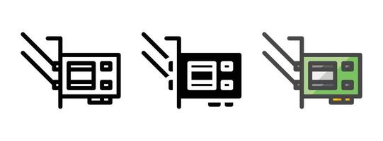 de múltiples fines Wifi tarjeta vector icono en describir, glifo, lleno contorno estilo