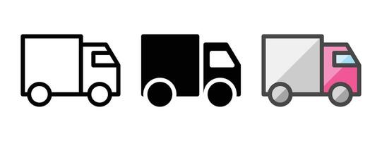 Multipurpose Truck Vector Icon in Outline, Glyph, Filled Outline Style