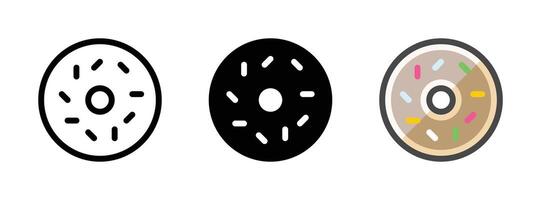 Multipurpose Donut Vector Icon in Outline, Glyph, Filled Outline Style