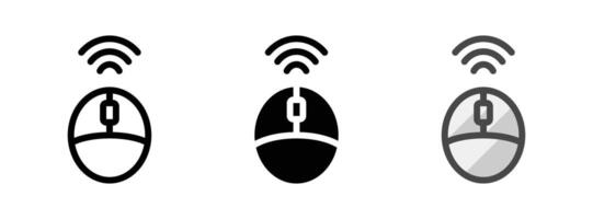 Multipurpose Wireless Mouse Vector Icon in Outline, Glyph, Filled Outline Style