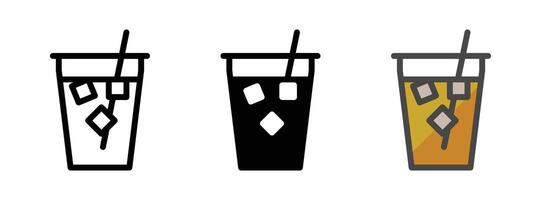 Multipurpose Ice Tea Vector Icon in Outline, Glyph, Filled Outline Style