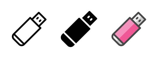 Multipurpose Flash Drive Vector Icon in Outline, Glyph, Filled Outline Style