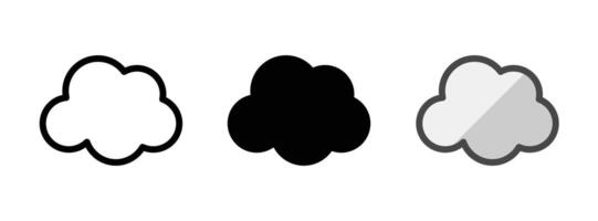 Multipurpose Cloud Vector Icon in Outline, Glyph, Filled Outline Style