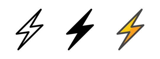 Multipurpose Lightning Vector Icon in Outline, Glyph, Filled Outline Style