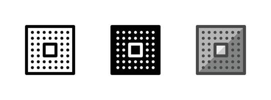 Multipurpose CPU Socket Vector Icon in Outline, Glyph, Filled Outline Style