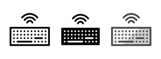 Multipurpose Wireless Keyboard Vector Icon in Outline, Glyph, Filled Outline Style