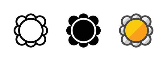 Multipurpose Flower Vector Icon in Outline, Glyph, Filled Outline Style