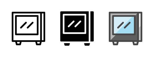 Multipurpose PC Case Vector Icon in Outline, Glyph, Filled Outline Style