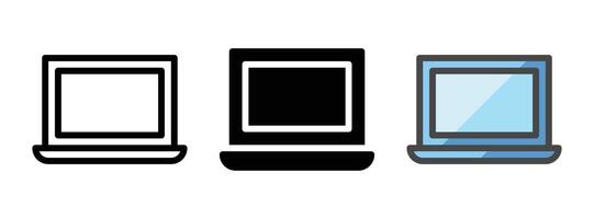 Multipurpose Laptop Vector Icon in Outline, Glyph, Filled Outline Style