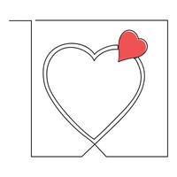 Continuous one line drawing of envelope with heart. Love letter. Vector illustration