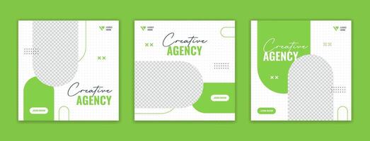 Minimal clean social media post design, set of corporate online square template vector