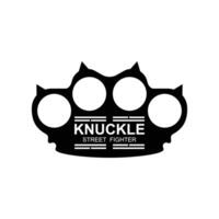 Steel brass knuckles logo vector. Gangster, thug, bandit symbol icon. This logo is perfect for a brand that seeks a playful but musculine feel. vector