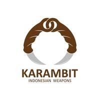 karambit knife vector logo, Indonesian traditional weapons