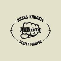 Steel brass knuckles logo vector. Gangster, thug, bandit symbol icon. This logo is perfect for a brand that seeks a playful but musculine feel. vector