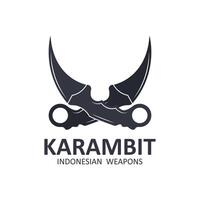 karambit knife vector logo, Indonesian traditional weapons