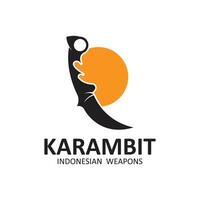 karambit knife vector logo, Indonesian traditional weapons