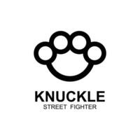 Steel brass knuckles logo vector. Gangster, thug, bandit symbol icon. This logo is perfect for a brand that seeks a playful but musculine feel. vector