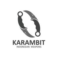 karambit knife vector logo, Indonesian traditional weapons