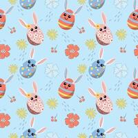 Bunny with Easter egg seamless pattern vector