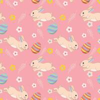 Bunny with Easter egg seamless pattern vector