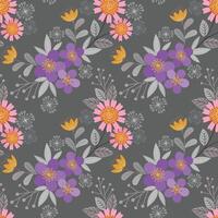 Beautiful flowers design seamless pattern. Can be used for fabric textile wallpaper. vector